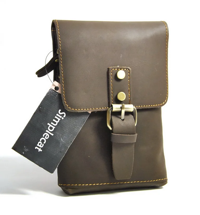 Мужская винтажная сумка через плечо из натуральной кожи женская маленький