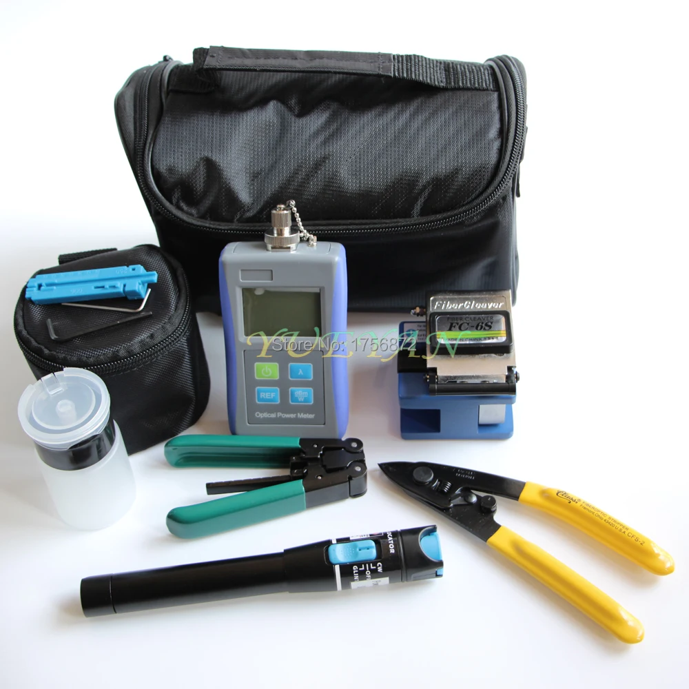 

Fiber Optic FTTH Tool Kit FC-6S Fiber Cleaver Optical Power Meter 10Mw VFL Cable