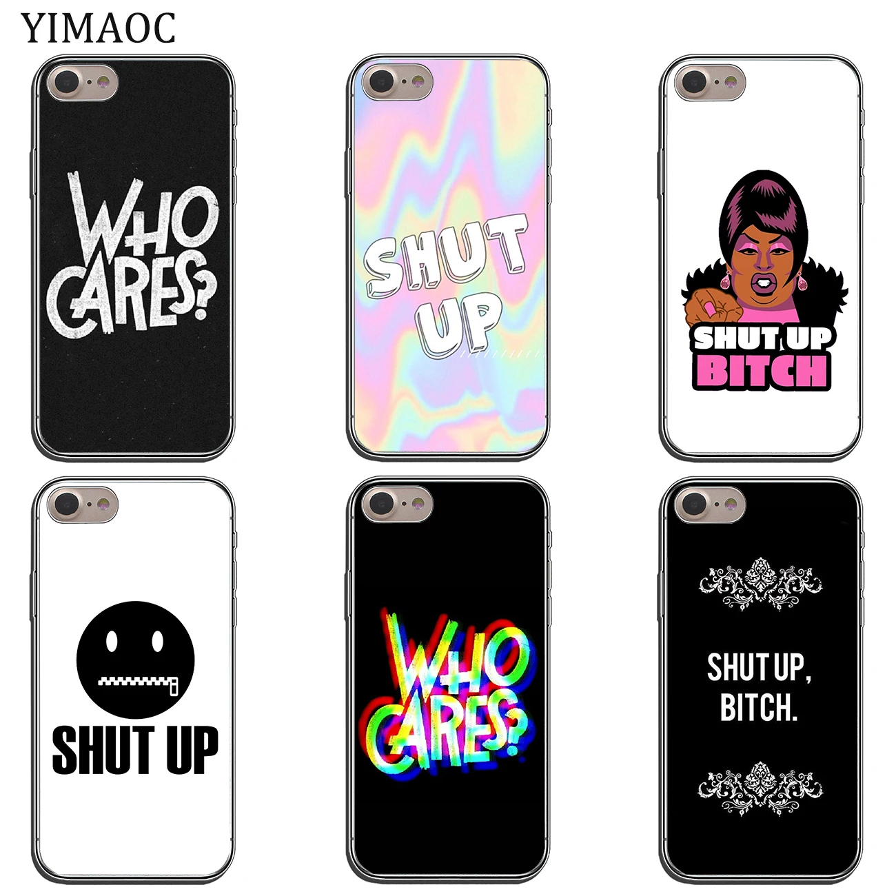 YIMAOC Who Cares shut up Bitch Мягкий силиконовый чехол для Apple iPhone 11 Pro X XR XS Max 6 6S 7 8 Plus 5 5S SE 10