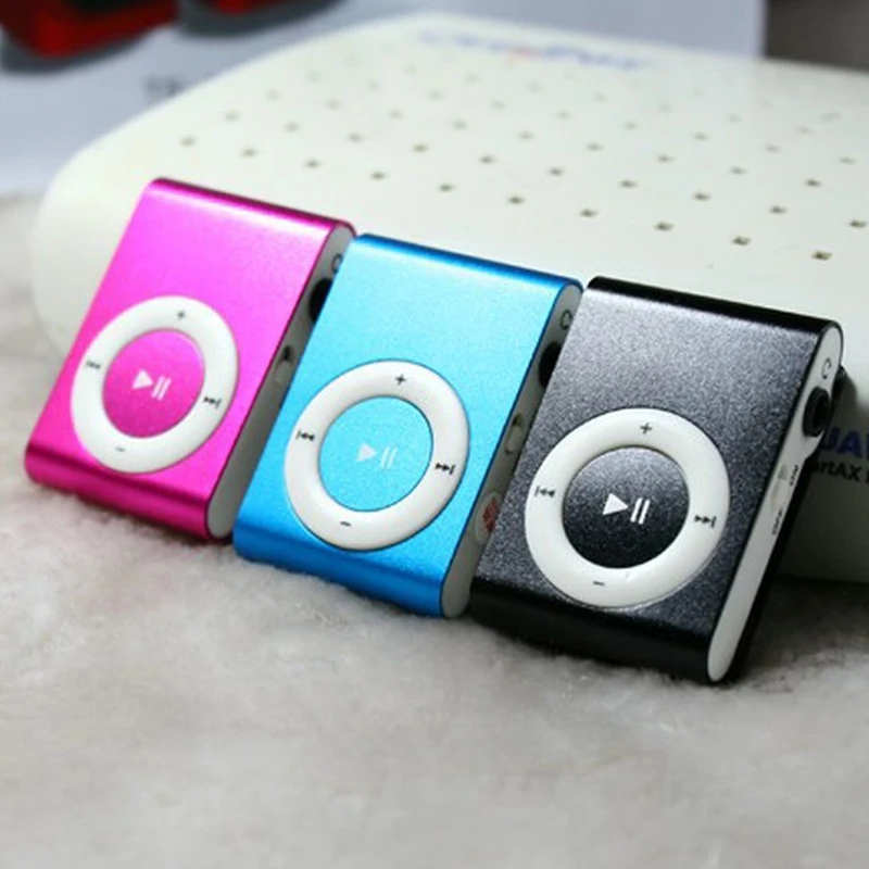 Спорт 3.5 мм Мини MP3 Плееры Micro USB Металл Клип Поддержка Tf-карты Слот Цифровой