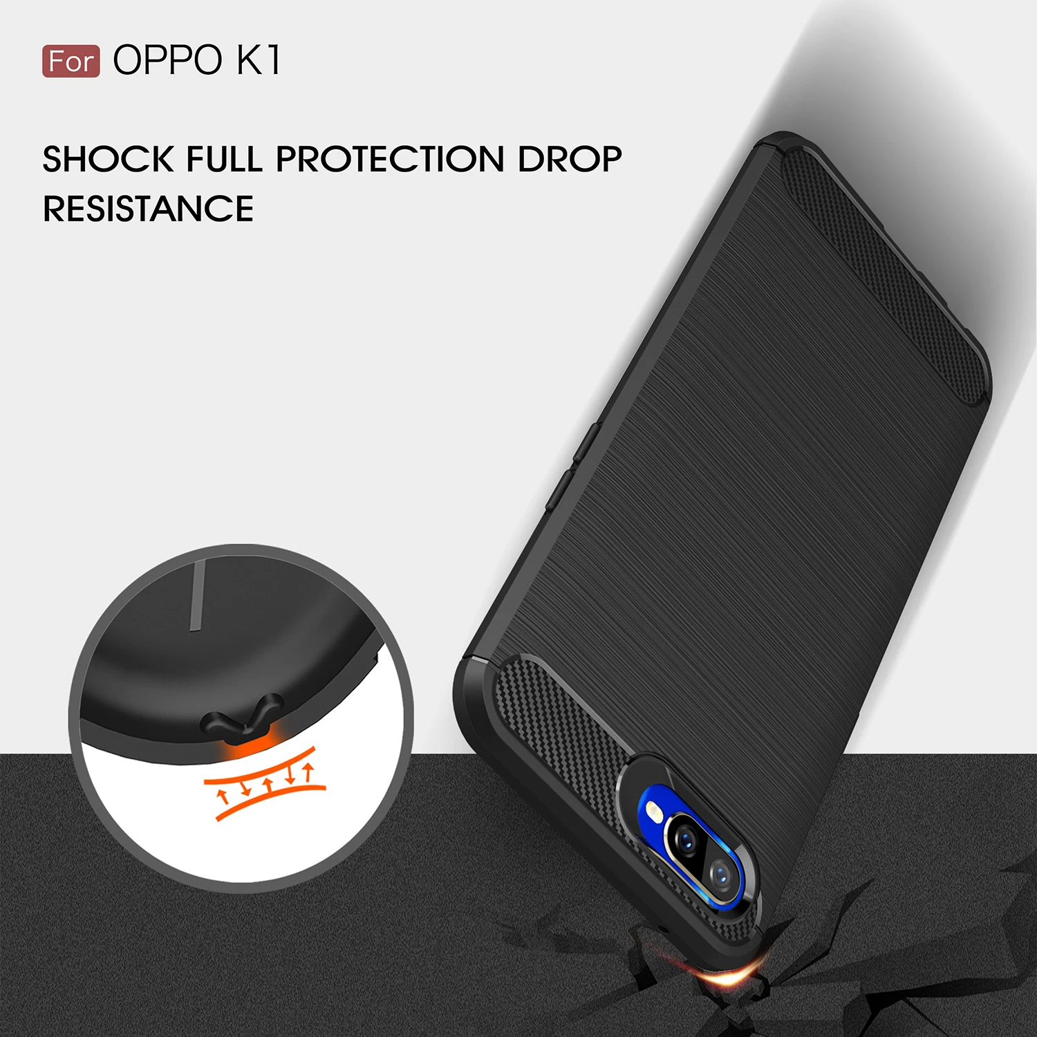 Чехол для OPPO K1 мягкий силиконовый бампер из ТПУ ударопрочный противоударный