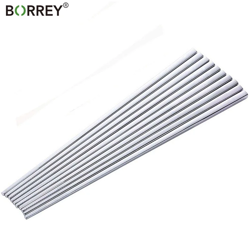 Набор китайских квадратных длинных металлических палочек для еды из нержавеющей