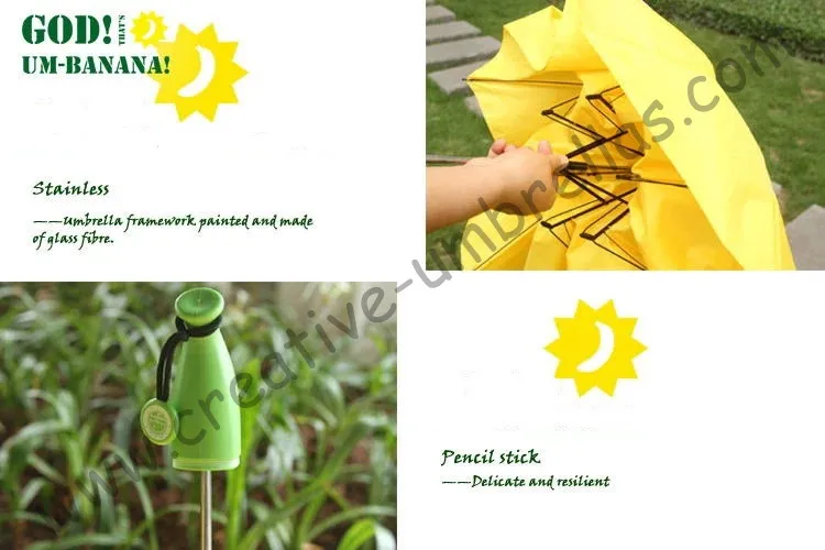 Banana parasol 6 ribs three fold mini bag umbrellas windproof superlight summer shopping fashional pocket parasols | Дом и сад