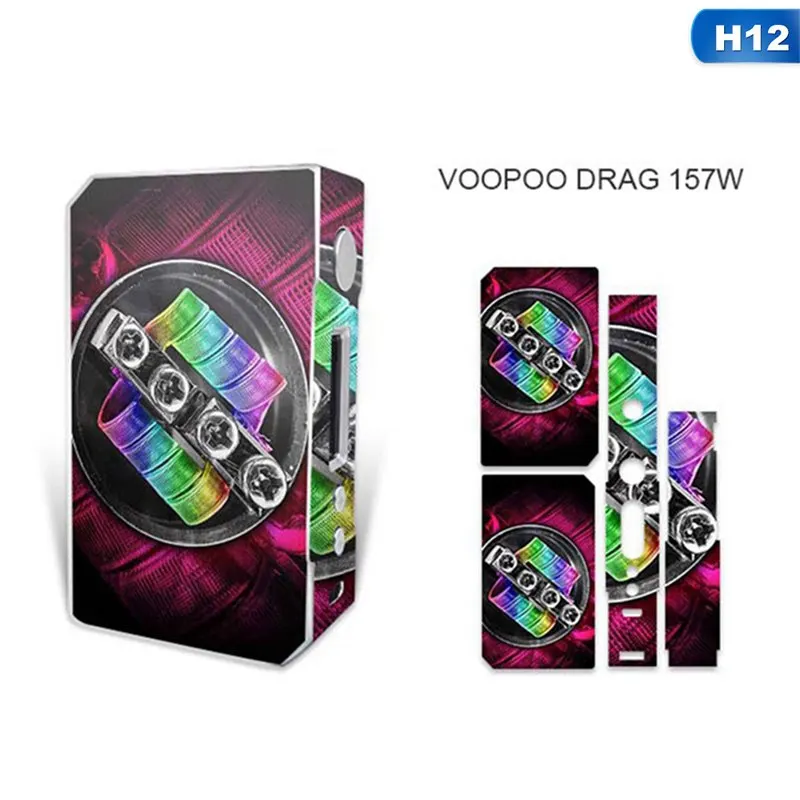 H12 Наклейки на электронные сигареты для VOOPOO DRAG TC 157W коробка мод наклейка на обложку - Цвет: H12