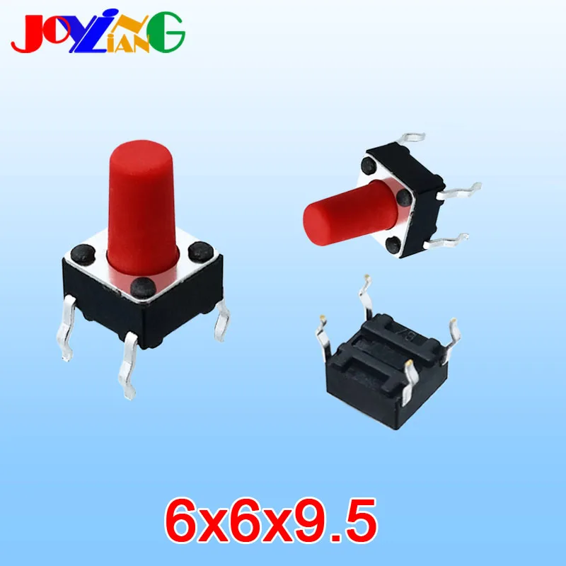 Joying Liang Красный 6*6*9 5 мм четырехногий сенсорный выключатель 4 футов микро/ключ