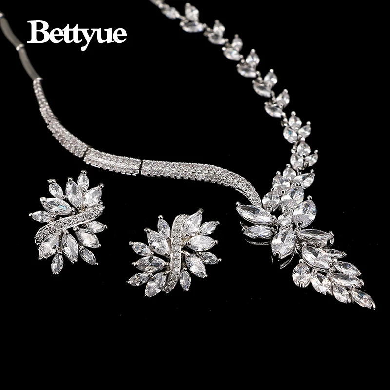 bettyue brand new fashion charm jewelry sets aaa zircon hot sale white gold jewelry sets for woman european style wedding gift free global shipping