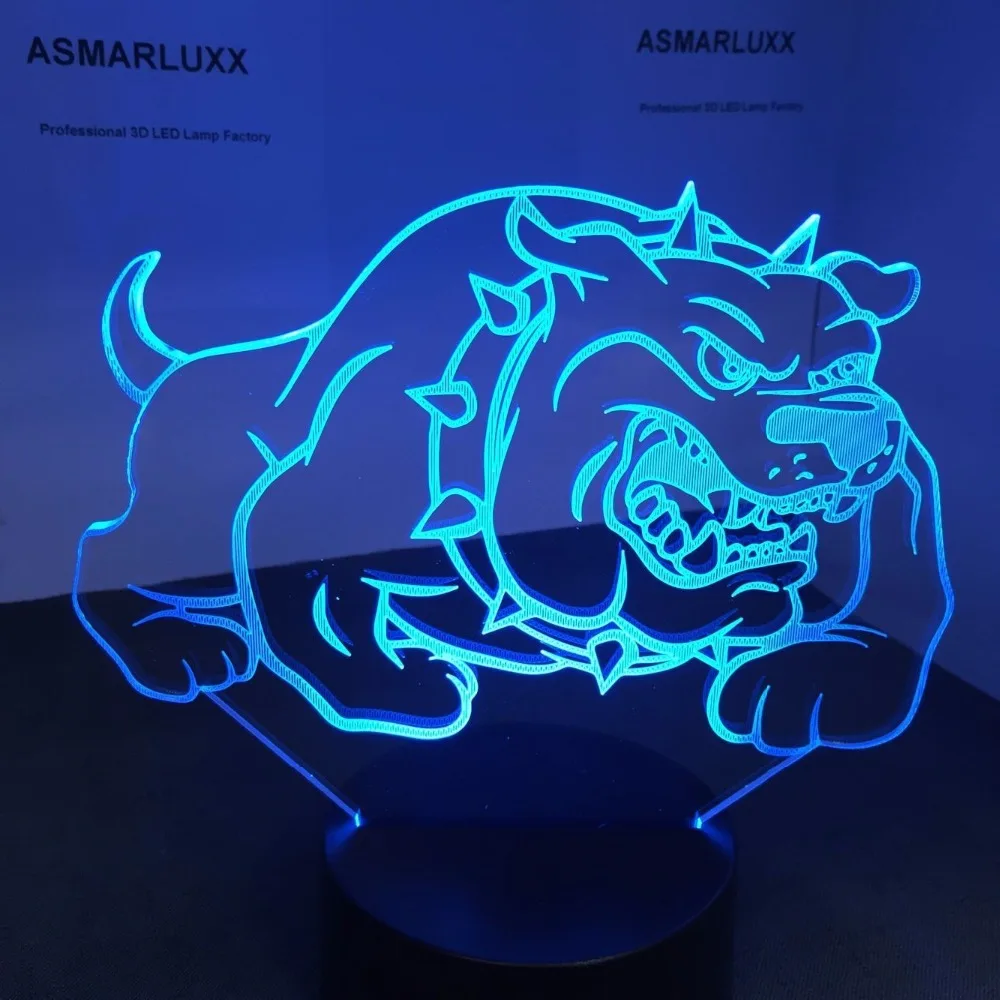 Собака 3D лампа светодиодный ночник бульдог взрослых пуделей Джек Рассел терьер