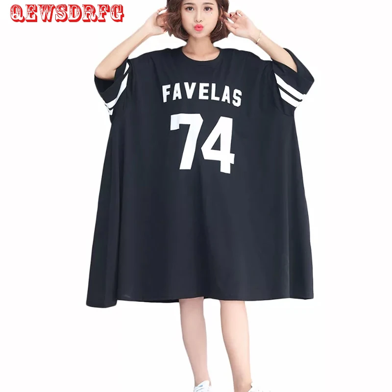 Женское платье большого размера летняя повседневная свободная туника с принтом