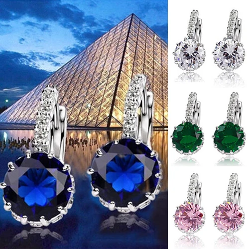 Женские украшения для подарка лучшему другу серьги Huggie с большим Цирконом