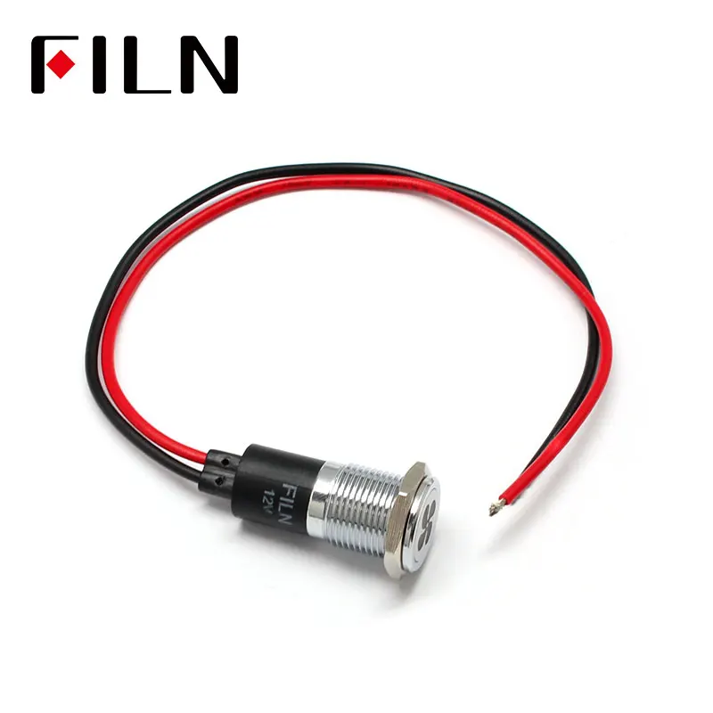 FILN 14 мм Приборная панель автомобиля двойная вспышка символ опасности led красный
