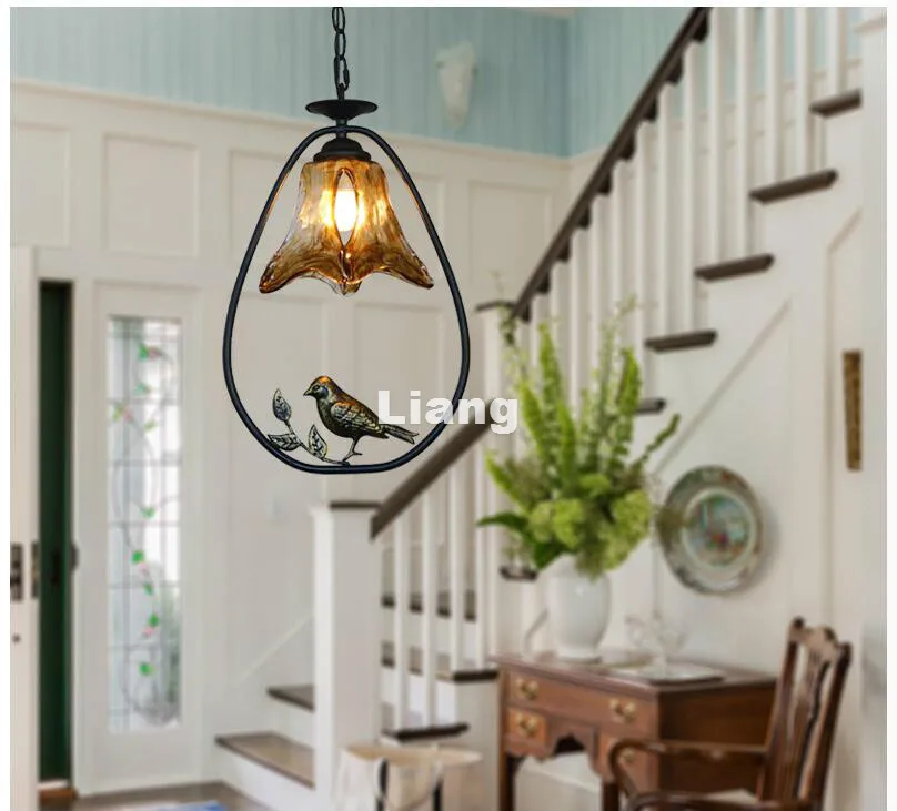 

Free Shipping Newly Nordic Pendant lamp Bohemia Vintage Bird Countryside Pendant Light LED E27 110V220V Decoration Pendant Lamp