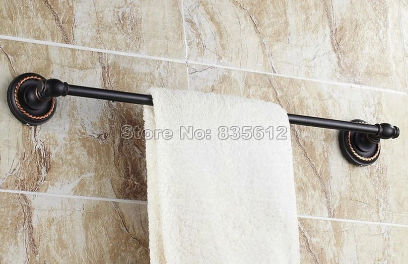 Настенная бронзовая вешалка для полотенец ванной комнаты с черным масляным