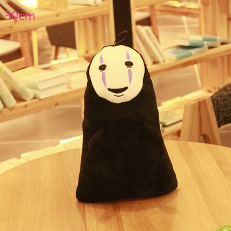 Black 30cm 1 шт. 30/50/60 см Kawaii аниме Унесенные призраками Безликий человек плюшевые куклы мягкие черный, розовый с рисунком Безликий из плюшевая игрушка в подарок для детей - Цвет: Black 30cm