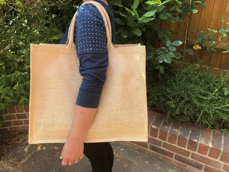 Многоразовая женская сумка для покупок льняная пляжная сумочка тоут из