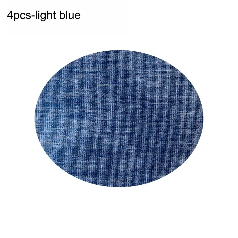 4pcs-light blue 4/12/20 шт./лот накладками на локтях самоклеящиеся патч одежда джинсы заплаты ремонт брюки до колена с аппликацией Одежда DIY шить ткань - Цвет: 4pcs-light blue