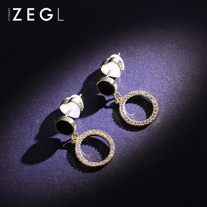 Женские круглые серьги ZEGL корейские короткие кольца персонализированные