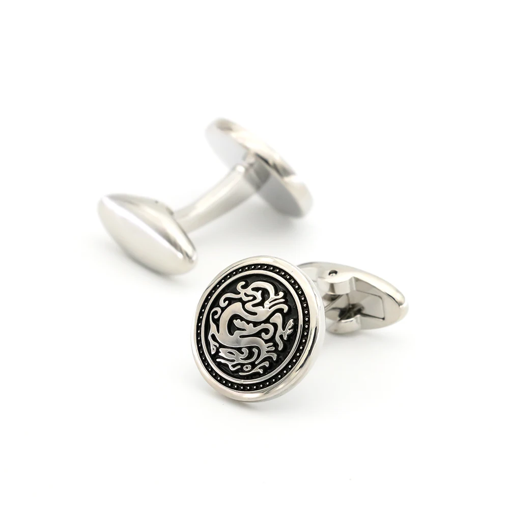 iGame Factory Supply Dragon Cuff Links Vintage Series Retro Animal Design Quality Brass Material Cufflinks Free Shipping | Украшения и