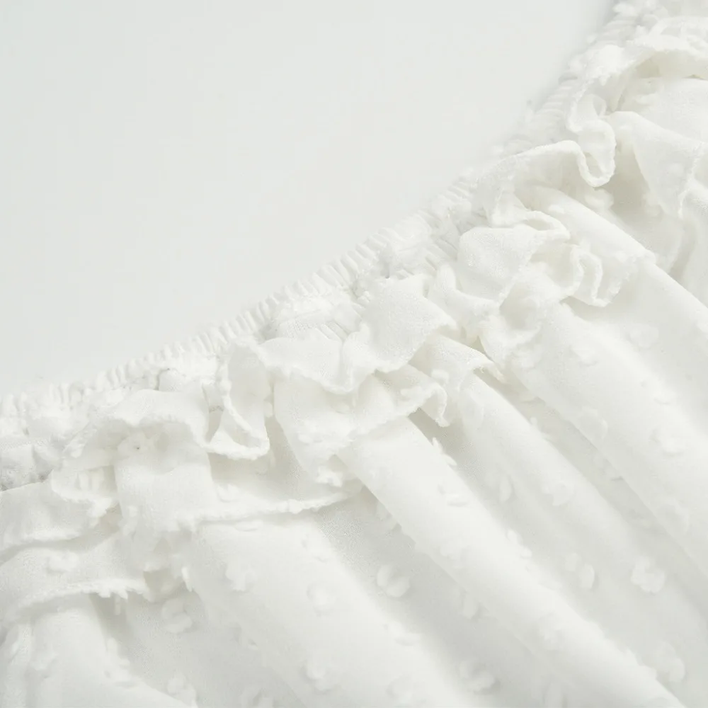 Женское платье с длинным рукавом однотонное белое вечернее мини вырезом