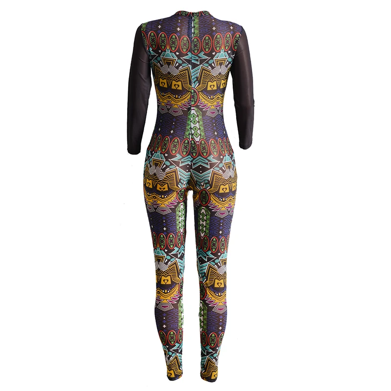 Сексуальные Ночной Клуб Женщин Комбинезоны Выдалбливают Цифровая Печать