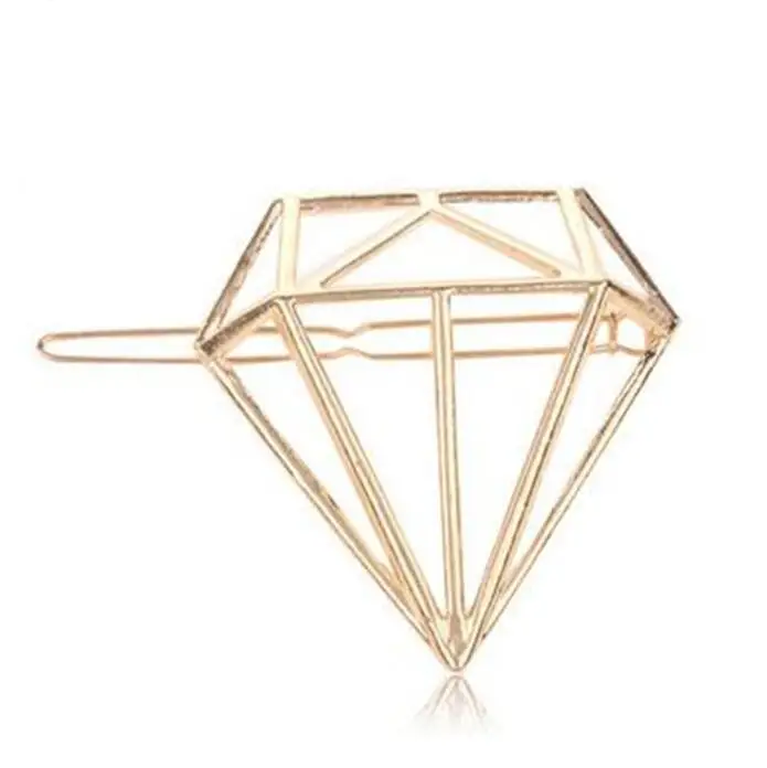 Gold Diamond Модные металлические заколки для волос с листьями, заколка для волос, заколка для волос, Когти для женщин, девушек, тренд, очаровательные, круглые, треугольные - Окраска металла: Gold Diamond