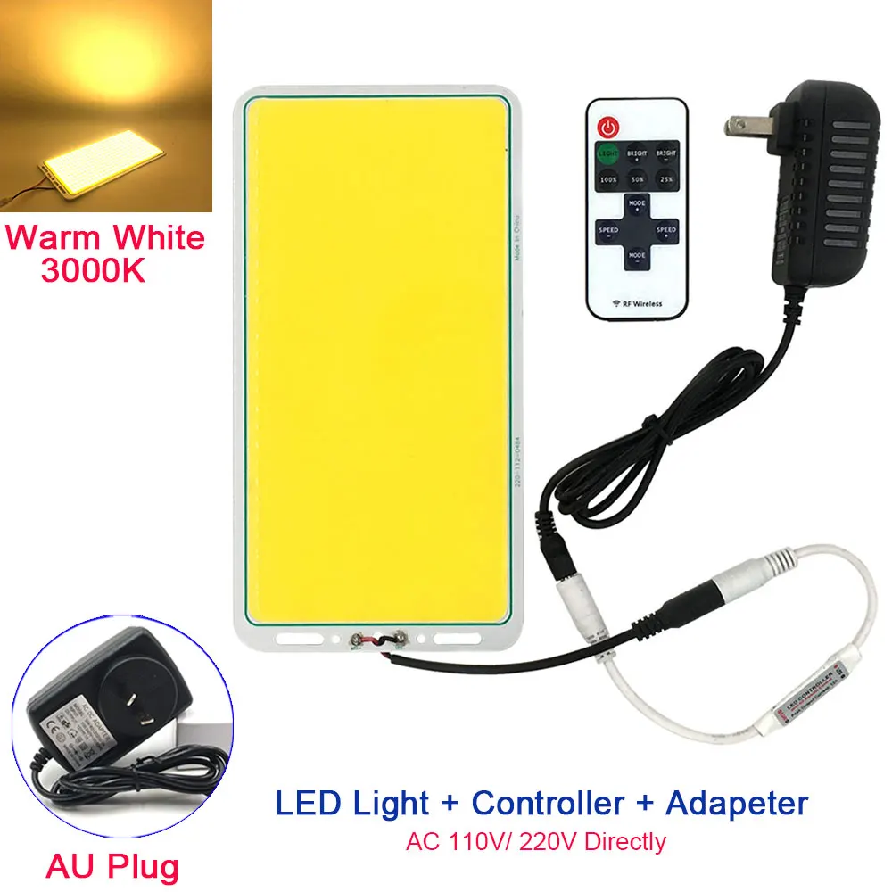 WW DIMMER AU PLUG 220x113 мм 200 Вт супер яркий Диммируемый 220 в 12 В светодиодный панельный светильник с контроллером Диммер для авто лампы DIY открытый светильник ing - Цвет: WW DIMMER AU PLUG