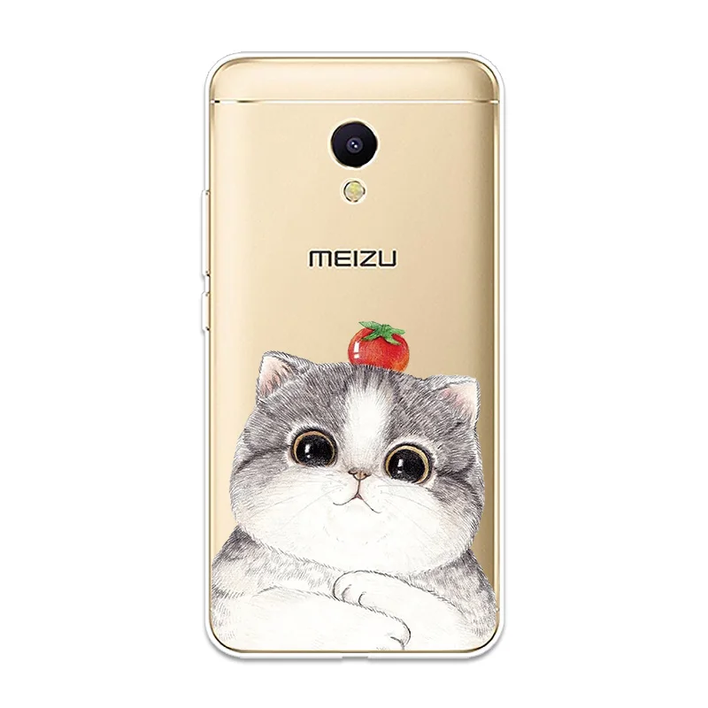 Милые собака и кошка с рисунком силиконовый чехол для телефона защитный Fundas Meizu M3