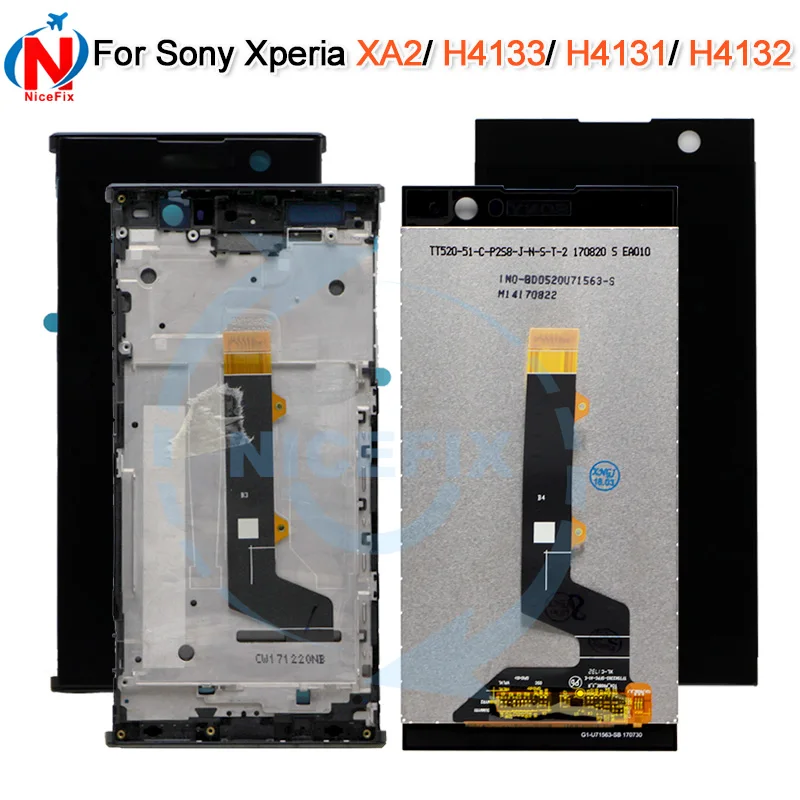 ЖК дисплей с сенсорным экраном и дигитайзером в сборе рамкой для Sony Xperia XA2 XA 2 H3113