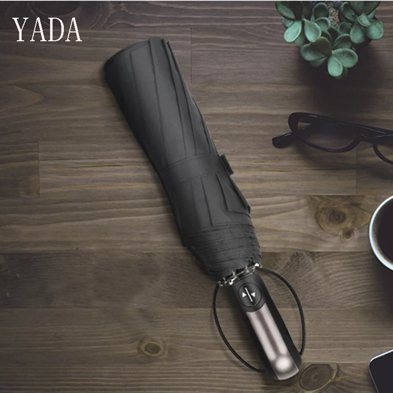 

YADA Pure Color Large Charms Automatic Umbrella Rain Women uv High Quality Umbrella For Womens Windproof Folding Umbrellas YS251