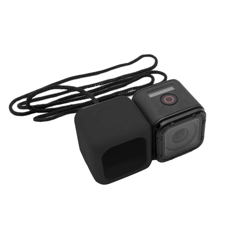 Black Противоударный силиконовый чехол крышку корпуса с Ремешок для Hero 5 Session/Hero 4 сеанса спортивные экшн-камеры аксессуары - Цвет: Black