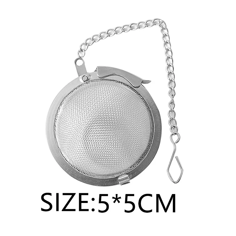 02 5x5cm Сетчатый ситечко для чая из нержавеющей стали с ручкой и шариком для заварки чая для чайника, фильтр для трав и специй, кухонные гаджеты, чайные инструменты - Цвет: 02 5x5cm