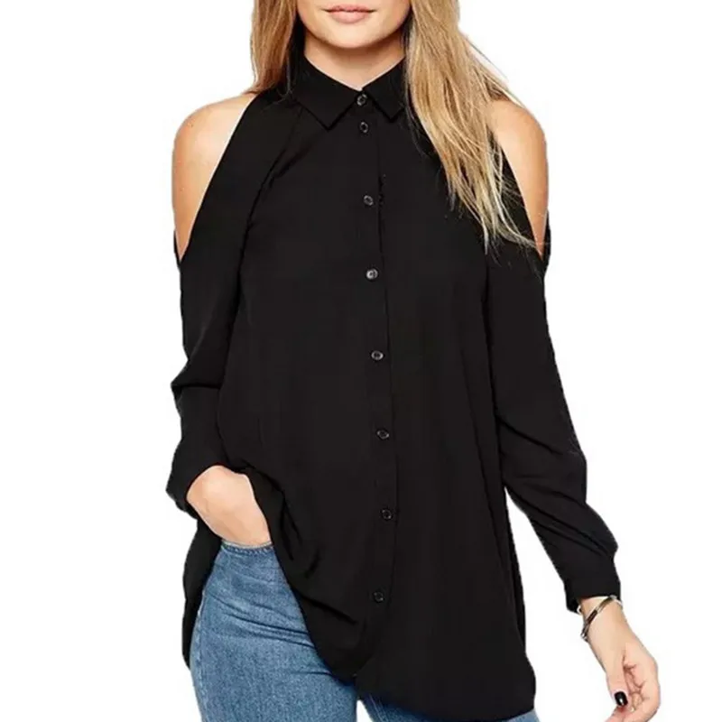 2018 новые модные женские длинные рубашки с открытыми плечами сексуальные