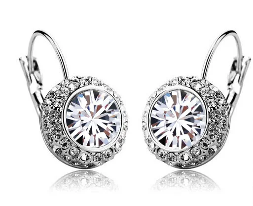 Круглые вечерние Ги клипсы с австрийским кристаллом|earrings fashion|circle crystalqueen earrings |