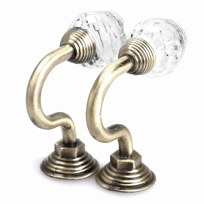 2 шт. винтажная Хрустальная настенная занавеска крючок кисточка вешалка для