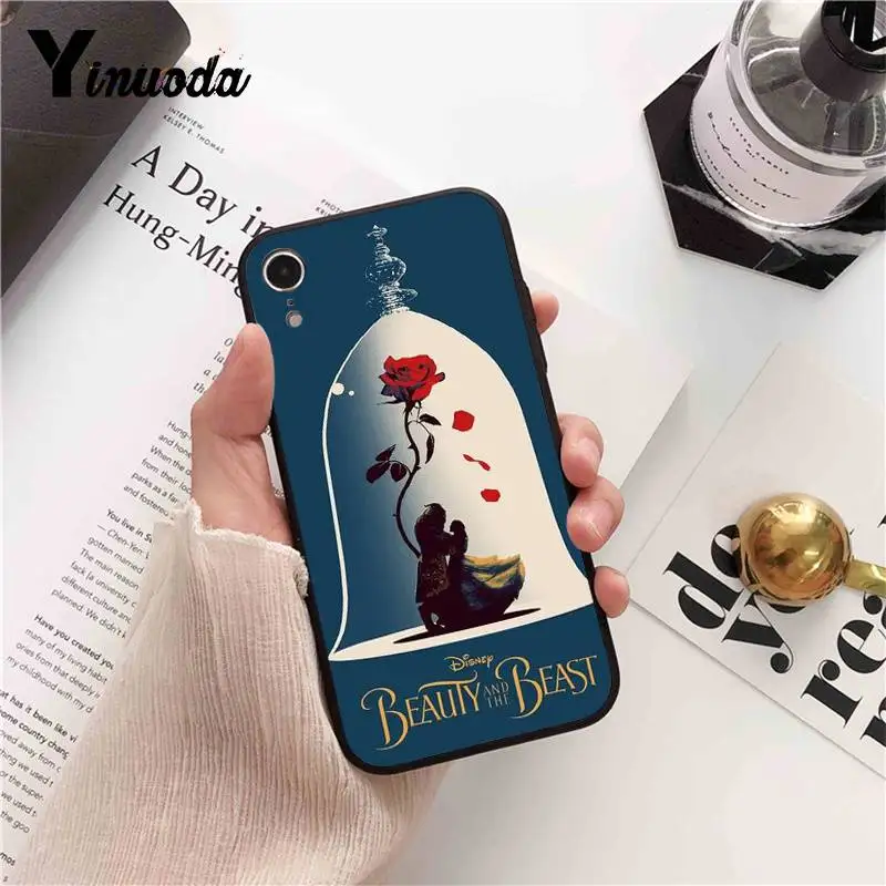 Силиконовый чехол Yinuoda Beauty and The Beast Rose для iPhone 8 7 6 6S 6Plus X XS MAX 5 5S SE XR Fundas Capa 11 pro max |