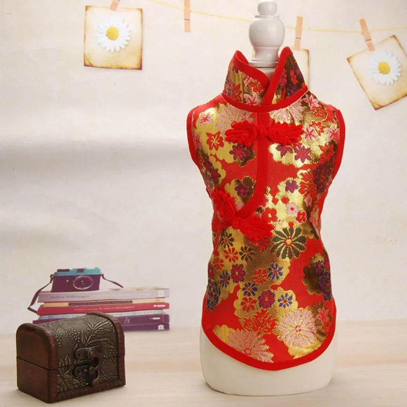 5 Cheongsam летняя одежда для собак платья для животных для собак юбка китайская собака платье щенок кошка одежда для собак Домашние животные одежда чихуахуа - Цвет: 5