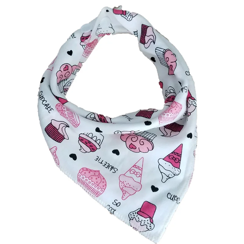 Детские нагрудники треугольник двойной хлопок 1 шт./лот мультфильм печать Слюна