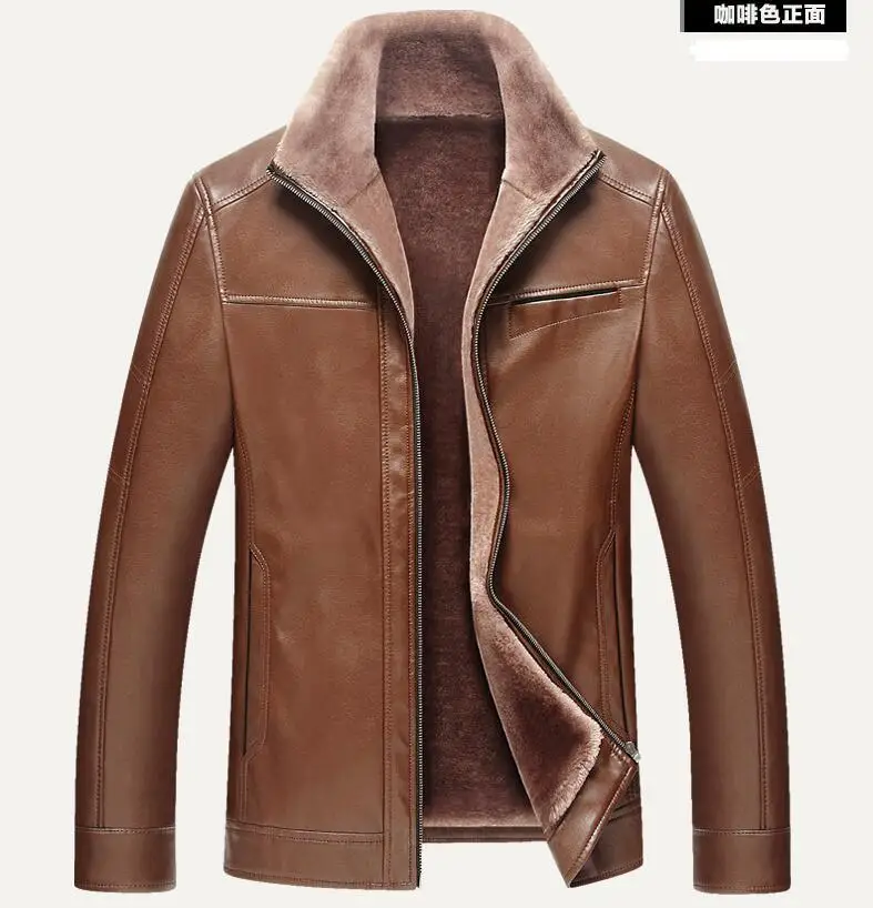 

M-4XL, лидер продаж, Весенняя Мужская Новая модная шерстяная куртка на молнии, кожаная куртка, сохраняющая тепло, пальто с мехом