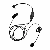 2 pin d shaped ear hook double dual ptt mic headset headphone for motorola gp88 gp88s hyt tc 500 tc 600 radio walkie talkie