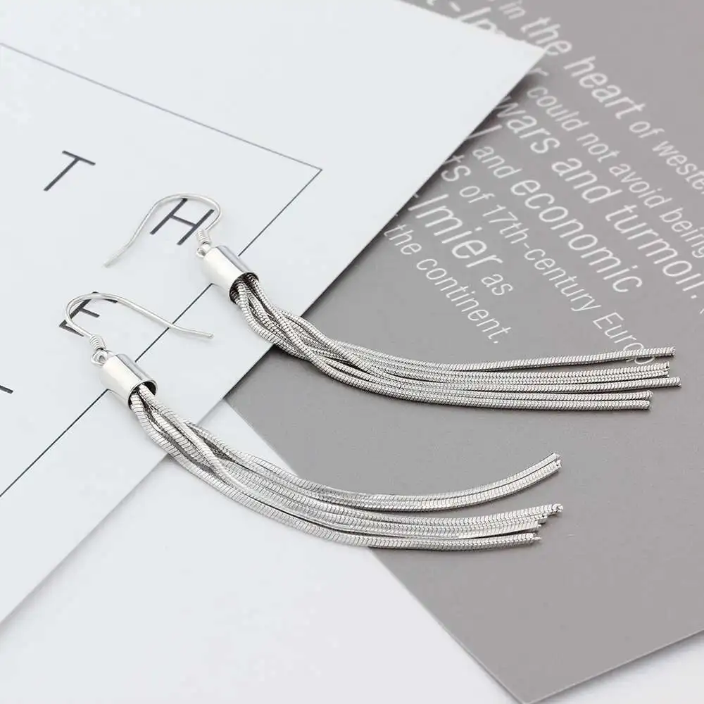 Серьги подвески женские из серебра 925 пробы с металлическим блеском|gifts for friends|gift