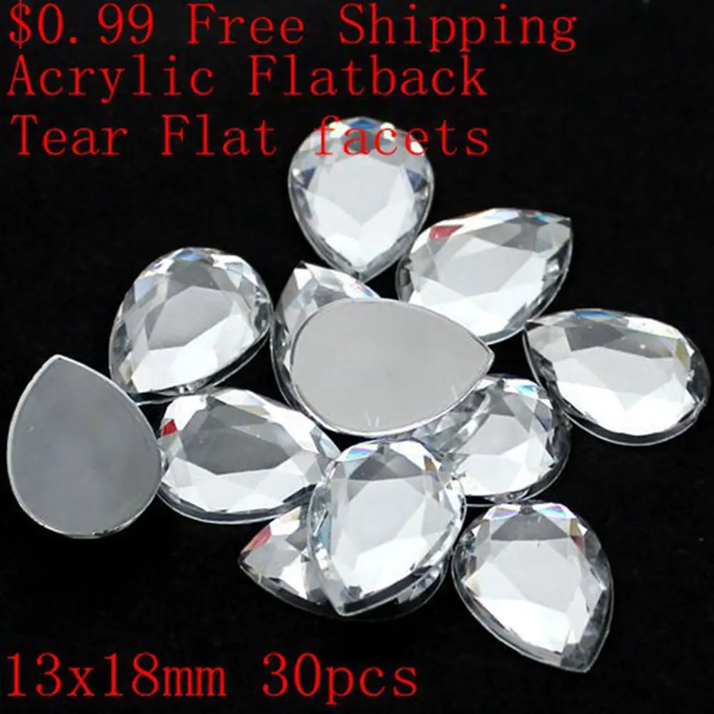 Три размера акриловые стразы плоская задняя часть плоские грани кристалл без