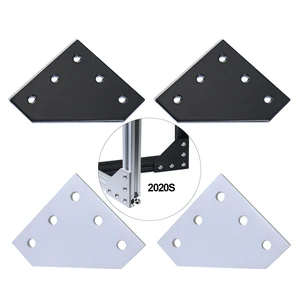 12 шт., 5 отверстий, 90 градусов, Соединительная пластина, угловой кронштейн, соединительная лента для алюминиевого профиля 2020, рама для 3D-принтера
