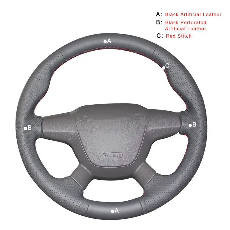 Artificial Leather Оплетка автомобиля на рулевом колесе Крышка для Ford Focus 3 2012- Kuga Escape 2013- C-MAX 2011- авто кожаное колесо крышка - Название цвета: Artificial Leather