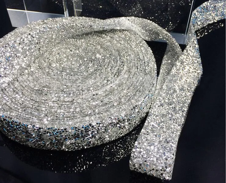 1 ярд 3 см ширина Горячая фиксация блестящая прозрачная точка стеклянная