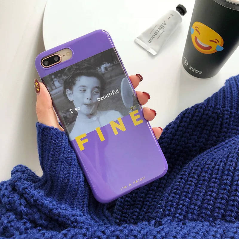 Purple English Illustration Apple6 plus Iphone6s/7/8plus/X Phone Case | Mobile Cases &amp Covers