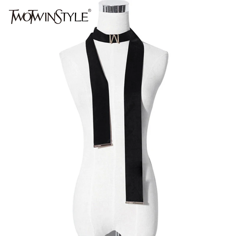 TWOTWINSTYLE шарф с буквами женские Лоскутные Длинные шарфы necklace ем аксессуары для