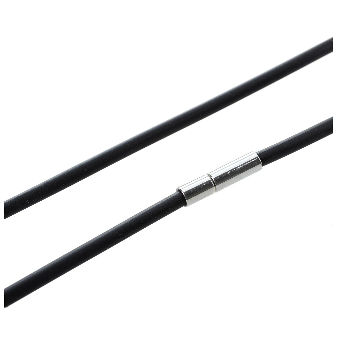 3 мм черный резиновый шнурок для ожерелья с нержавеющая сталь застежка мужчин и