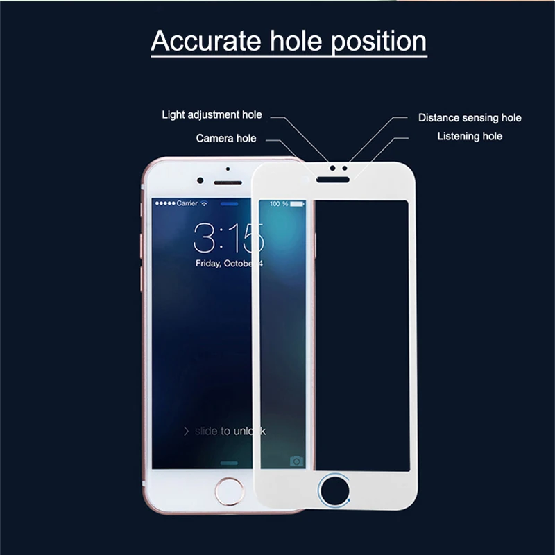 3D Защита экрана для iPhone 7 6 Plus стекло из углеродного волокна закаленное X XS 8