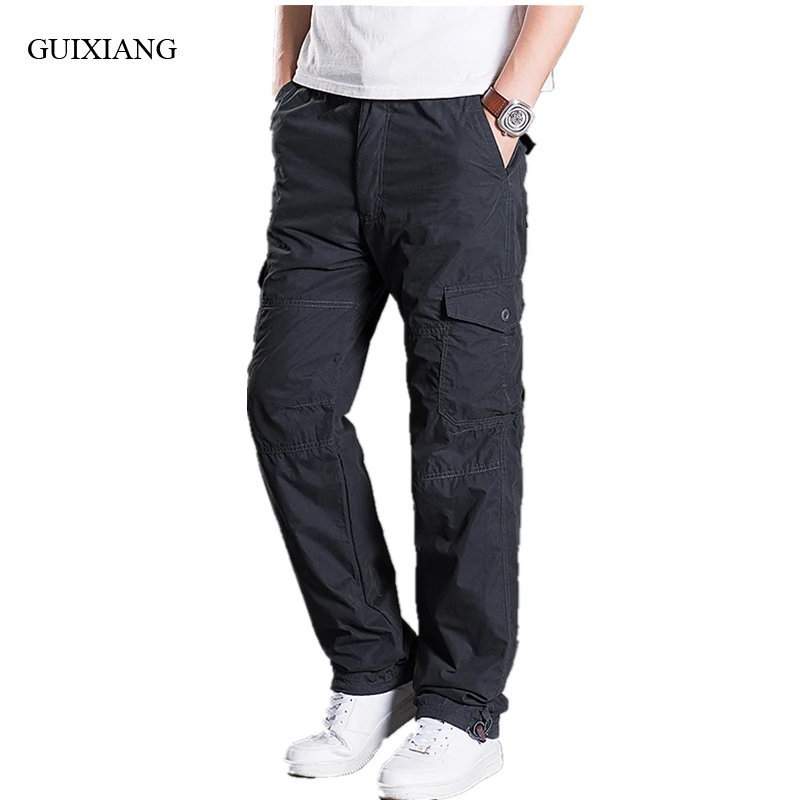 Новое поступление 2017 зимние мужские кашемировые утепленные брюки карго модные