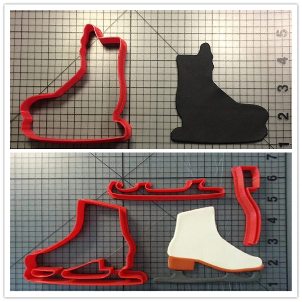 Фото Спортивная обувь и ледяной скейт серии 3D печатных печенья резак набор торта