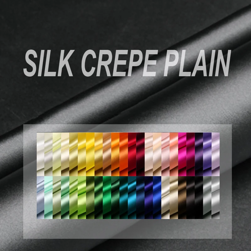 56 цветов! Однотонная шелковая креп-ткань 114 см шириной 16 мм для летнего платья, рубашки, одежды, пижамы D858
